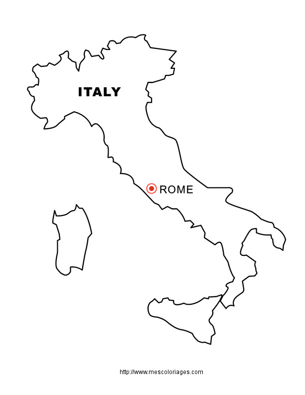 Coloriage Italie A Imprimer Dessin Carte Italie