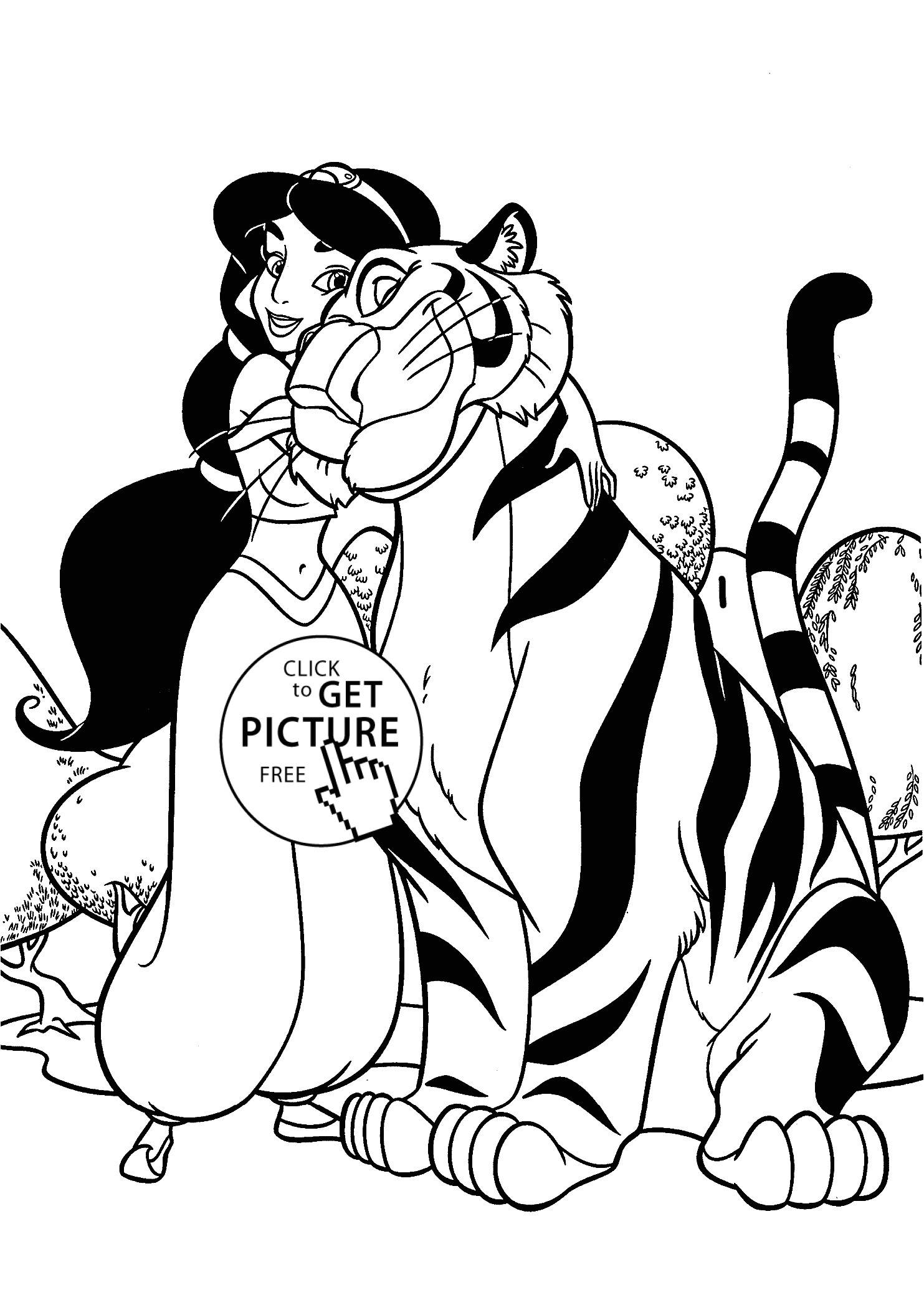 Coloriage Jasmine Imprimer Gratuit Jasmine Aladdin Cartoons Coloring Pages for Kids