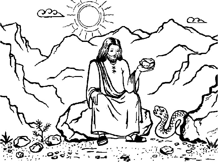 Coloriage Jésus Au Désert Activités Caté Les Tentations Le Carême