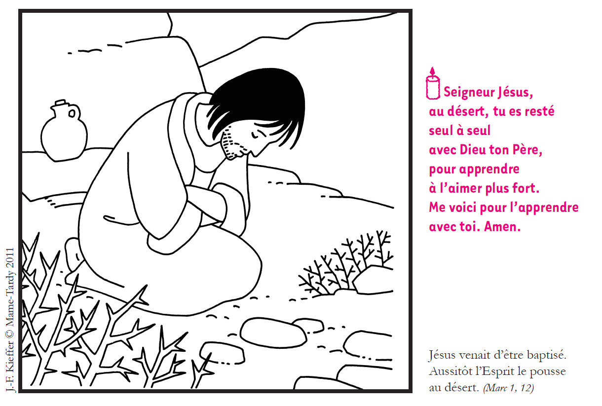 Coloriage Jésus Au Désert Paroisse Francophone De Jakarta Avril 2017