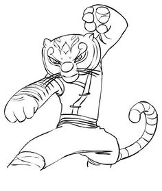 Coloriage Kung Fu Panda à Imprimer Po X Tigress