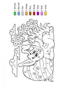 Coloriage Lapin Avec Oeuf De Paques Coloriage Magique Le Lapin De P¢ques Se Repose