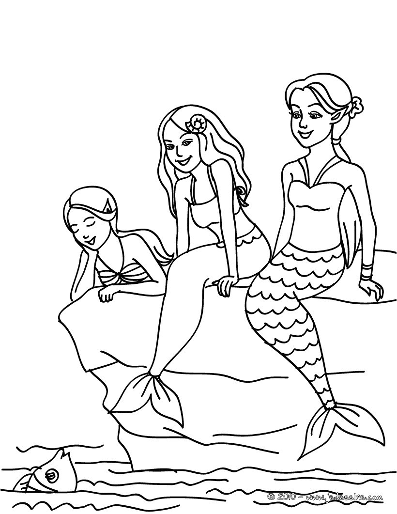 Coloriage Les Sirene De Mako Coloriages Coloriage 3 Sirènes à Imprimer Fr Hellokids
