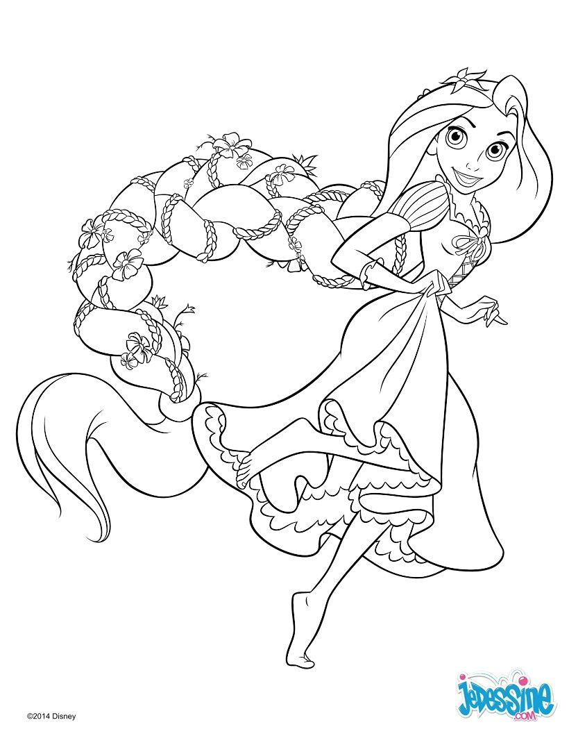 Coloriage Licorne Et Princesse Un Coloriage Sur Le Conte Disney De Raiponce Avec La