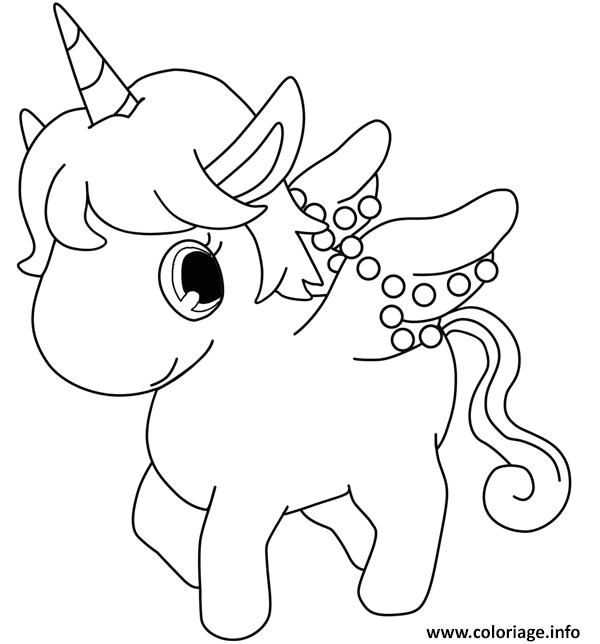 Coloriage Licorne Kawaii à Imprimer Coloriage Dessin Licorne Cute Kawaii Dessin