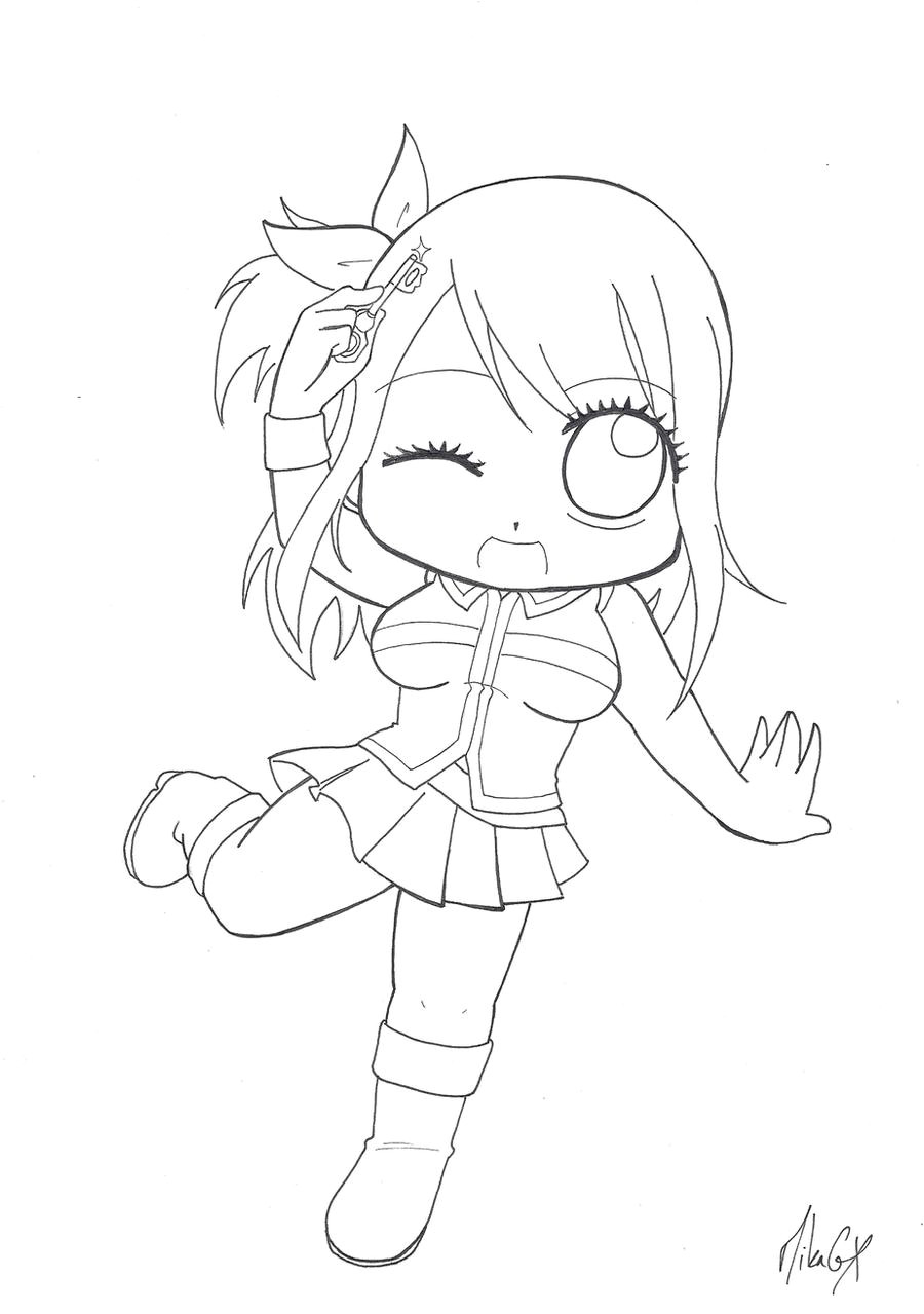 Coloriage Lucy Fairy Tail Coloriage Manga Fairy Tail Chibi