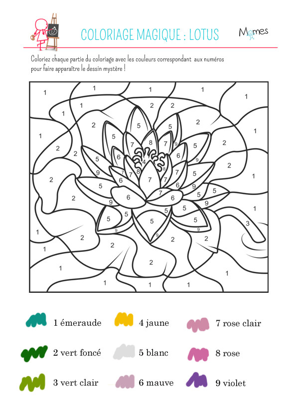 Coloriage Magique Avec Les Coloriage Magique Le Lotus Momes