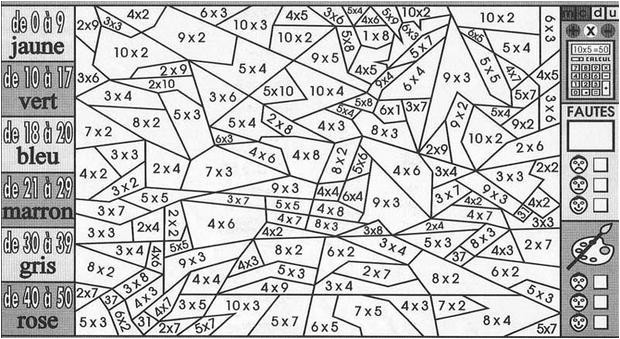 Coloriage Magique Avec Les Coloriages Les Tables De Multiplication Fr Hellokids