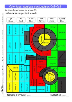 Coloriage Magique Ce2 Conjugaison Coloriage Magique Conjugaison Ce1 Ce2 by Rd Education