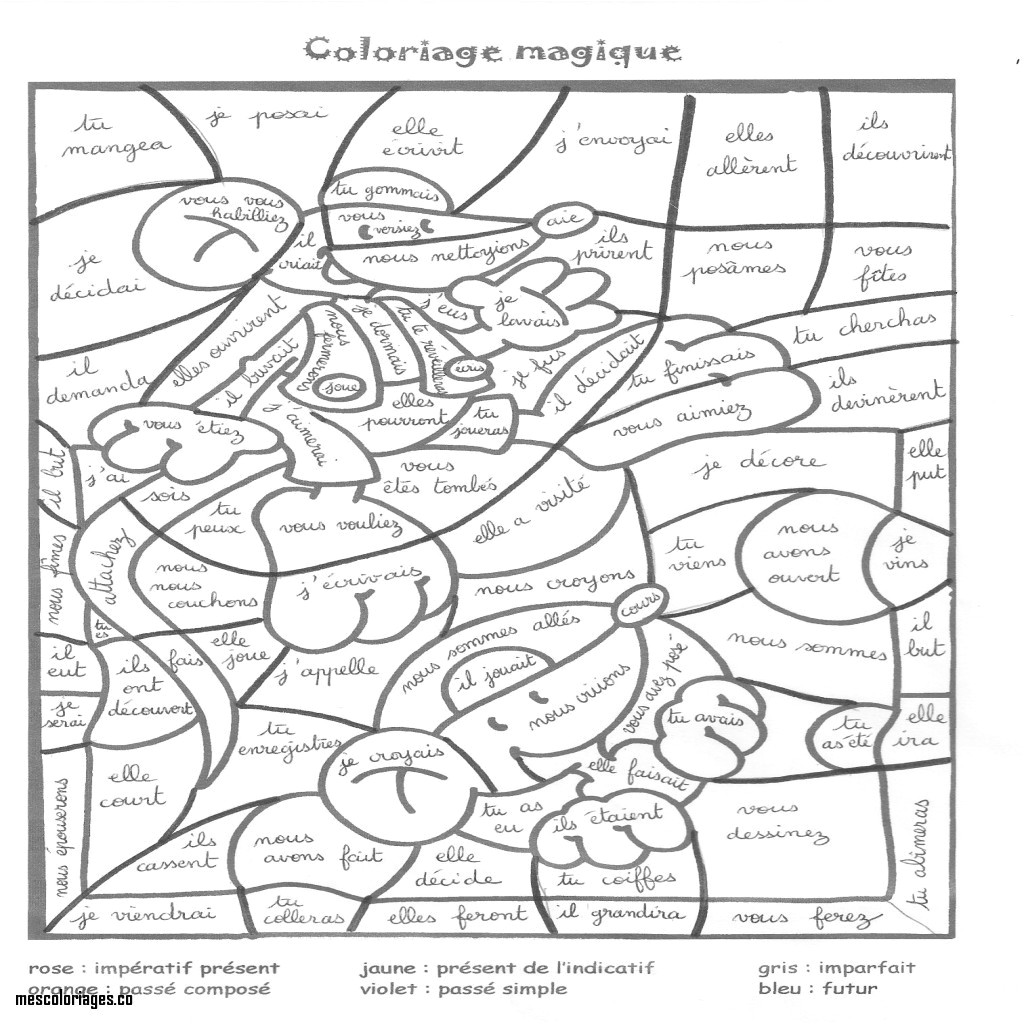 Coloriage Magique Ce2 Conjugaison Coloriage Magique Grammaire Ce2 Coloriage Magique