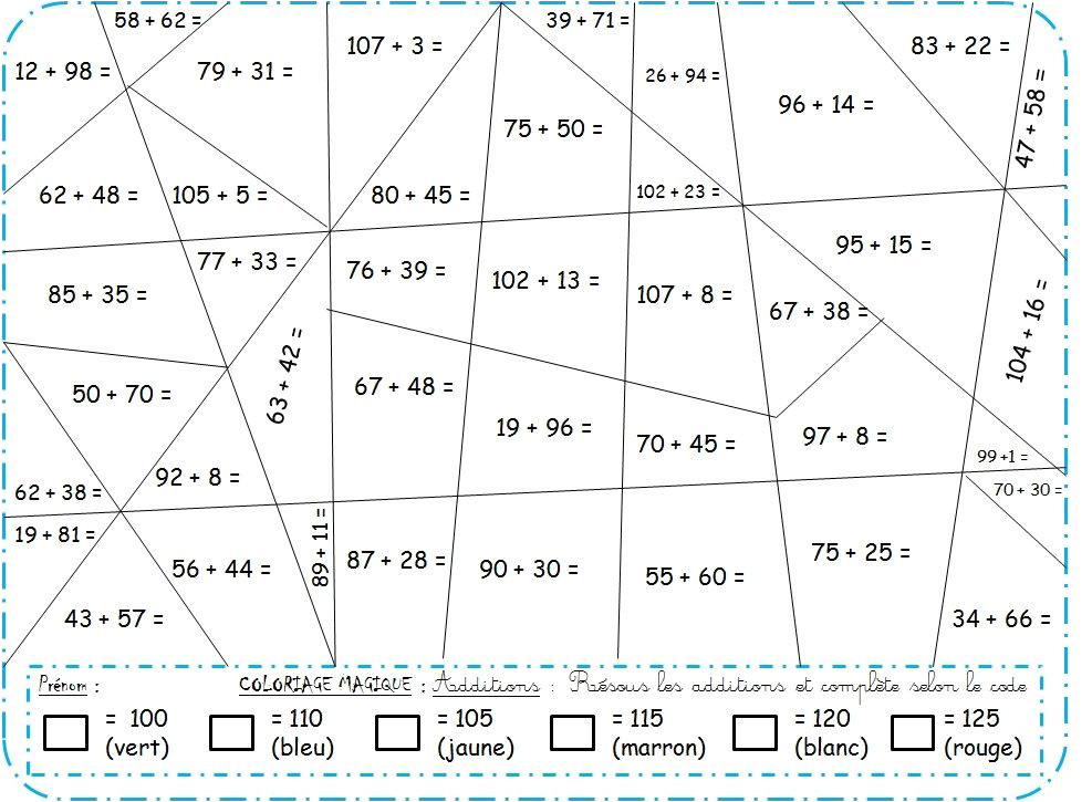 Coloriage Magique Ce2 Maths Coloriage Magique Ce1   Colorier Dessin   Imprimer