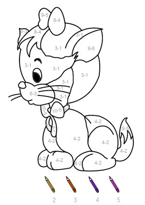Coloriage Magique Chat Imprimer Coloriage Codé Calcul Dessin Magique Calcul A Colorier