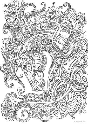 Coloriage Magique Cheval Gratuit Steampunk Clock Coloriage Pour Adultes