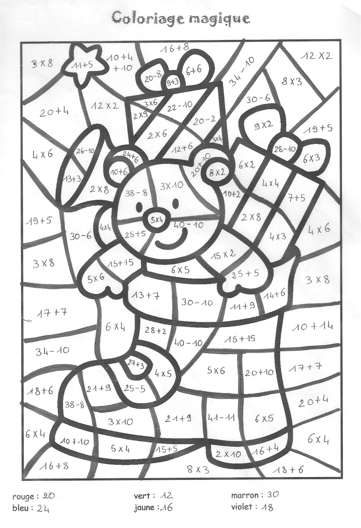 Coloriage Magique Cm2 Grands Nombres Coloriage Magique Multiplication Pour Cm2