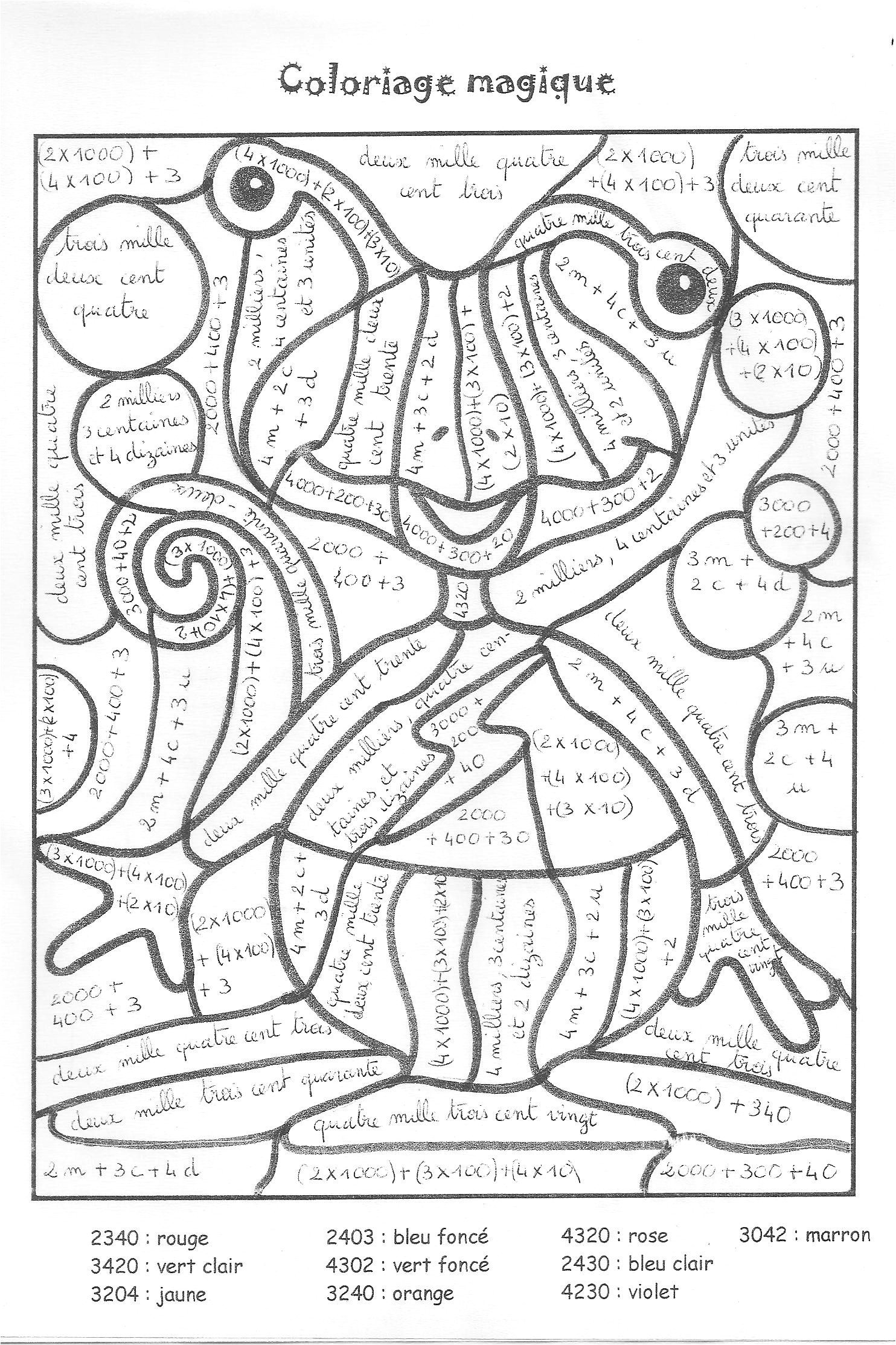 Coloriage Magique Cm2 Grands Nombres Coloriage204 Coloriage Magique Nombres Décimaux