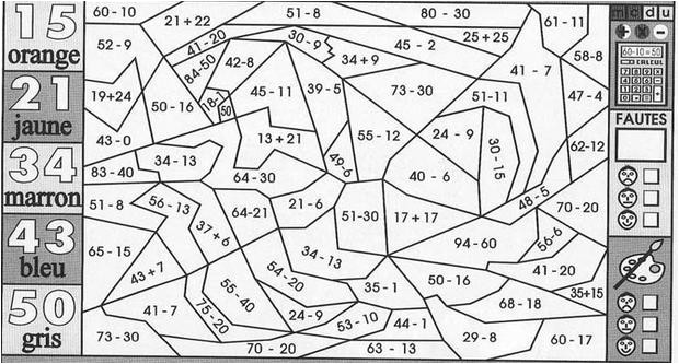 Coloriage Magique Cm2 Pdf Coloriage204 Coloriage Magique soustraction Ce2