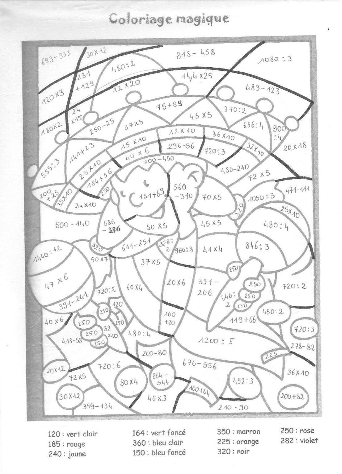Coloriage Magique Complément à 100 Coloriages Magiques | danieguto