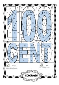 Coloriage Magique Complément à 100 Ipotme Tme 100 ème Jour