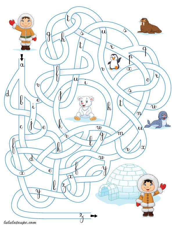 Coloriage Magique Cp Lettres De L Alphabet Jeu De Labyrinthe   Imprimer Pour Apprendre L Alphabet