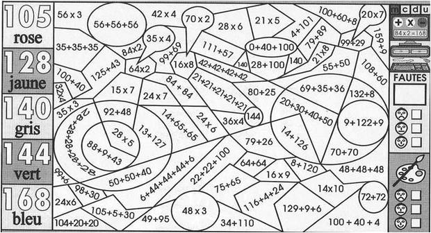 Coloriage Magique De Ce2 Cm1 Coloriage204 Coloriage Magique Cm1 Maths