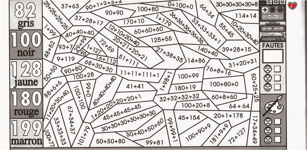 Coloriage Magique De Ce2 Cm1 Imprimer Coloriage Magique Math Calcul Addition Ce1 Et Ce2