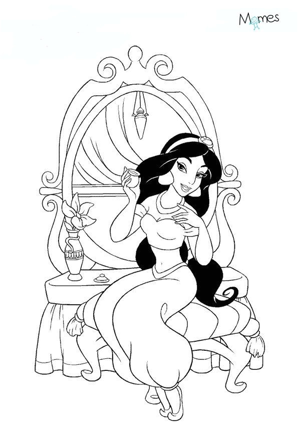 Coloriage Magique De Princesse Disney Coloriage Jasmine Cinéma