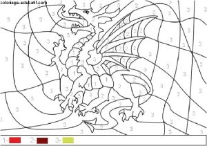 Coloriage Magique Dragon 3 Dragon Coloriage Magique