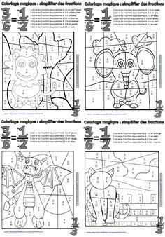 Coloriage Magique Fractions Cm2 578 Meilleures Images Du Tableau Cycle 3