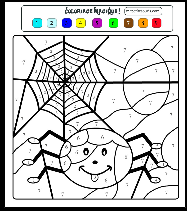 Coloriage Magique Halloween Maternelle Coloriage Araignée à Colorier Dessin à Imprimer
