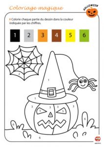 Coloriage Magique Halloween Maternelle Coloriage Magique Couleurs Facile Maternelle Ohbqfo