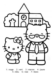 Coloriage Magique Hello Kitty à Imprimer Magique Hello Kitty Facile Coloriage Magique