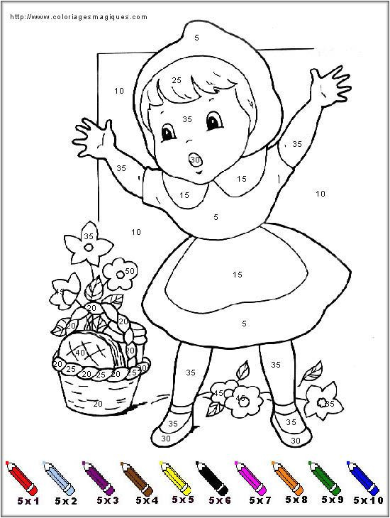 Coloriage Magique Petit Chaperon Rouge Maternelle Coloriages Magiques Du Petit Chaperon Rouge