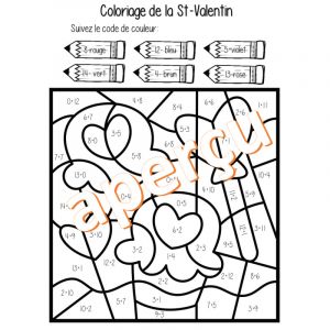 Coloriage Magique St Valentin Coloriages Magiques Addition St Valentin