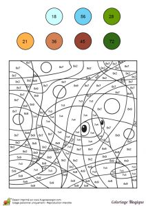 Coloriage Magique Table De 4 Ce1 Coloriage Magique Avec Multiplication Et Dessin D’un