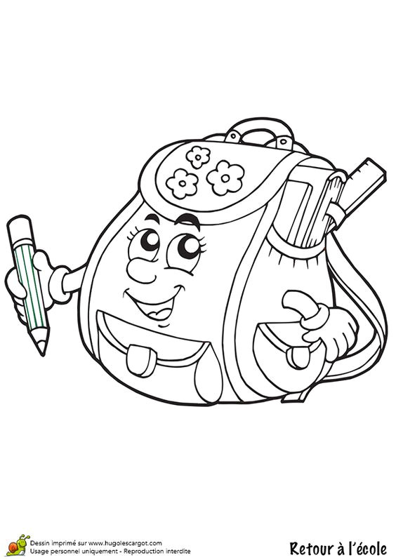 Coloriage Mains Qui Applaudissent A Colorier Un Cartable De Petite Fille Qui Tient Un
