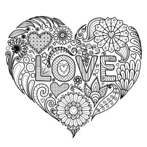 Coloriage Mandala Coeur Difficile Adult Coloring Pages · Download and Print for Free