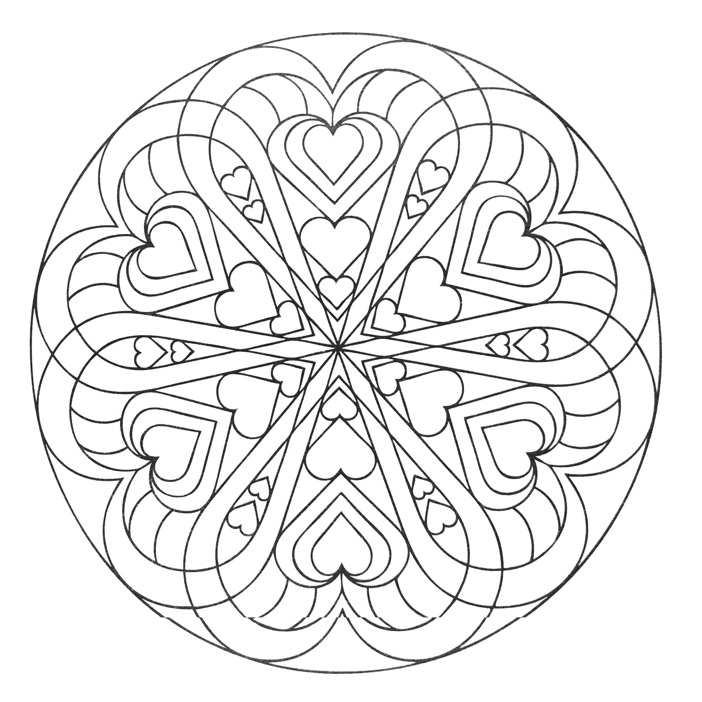 Coloriage Mandala Coeur Difficile Mandala Coeurs Mandalas Coloriages Difficiles Pour Adultes