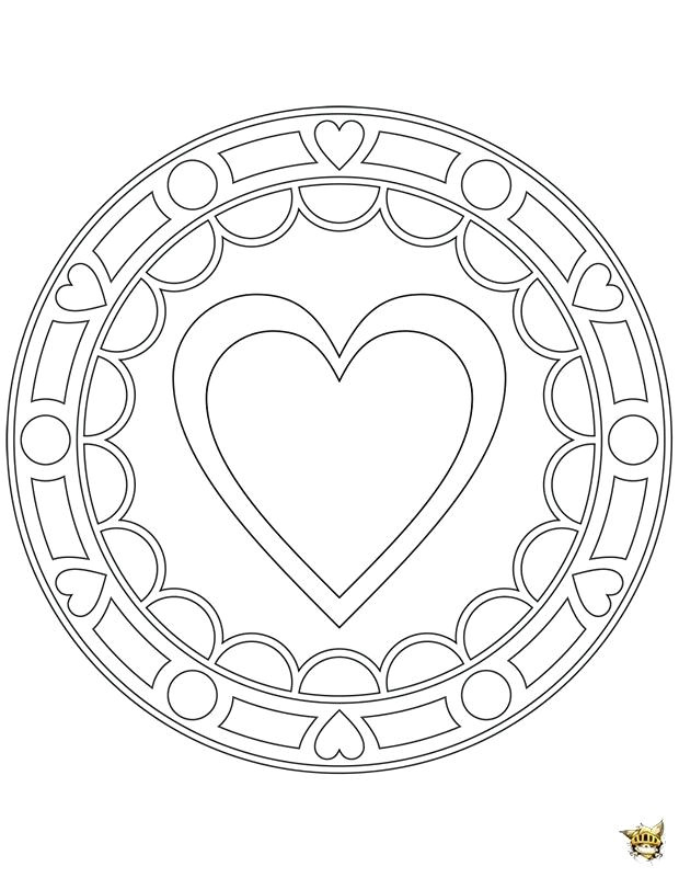 Coloriage Mandala Coeur Facile Coloriage Coeur Mandala Facile