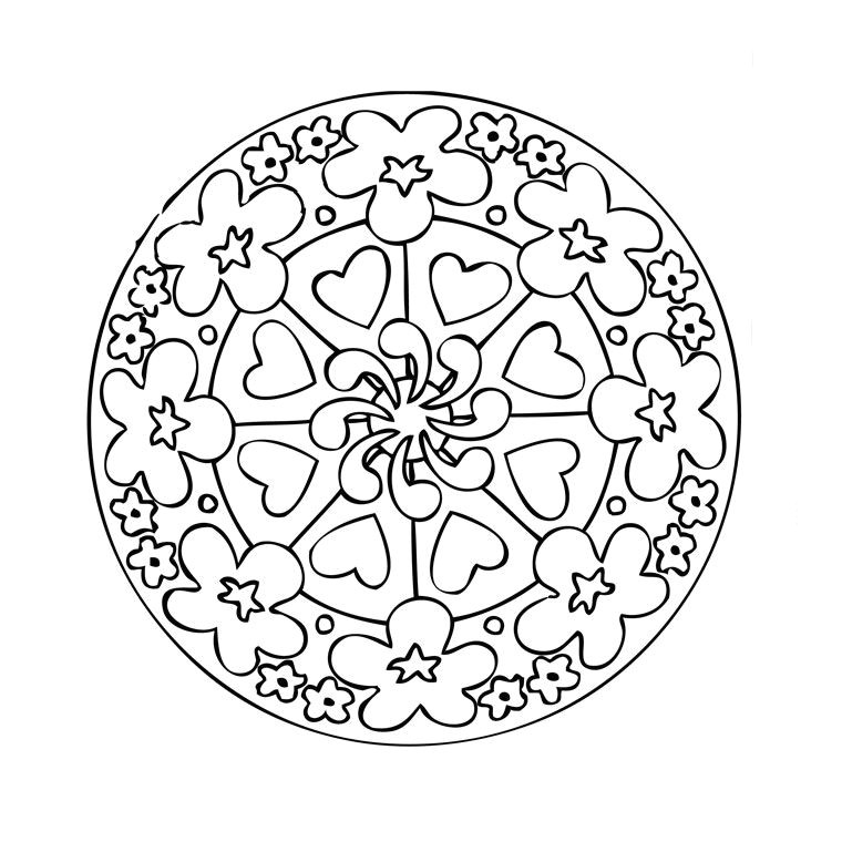 Coloriage Mandala Coeur Facile Coloriage Mandala Coeur A Imprimer Gratuit