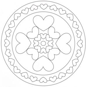 Coloriage Mandala Coeur Facile Coloriage Mandala Cœur Facile à Imprimer Et Colorier