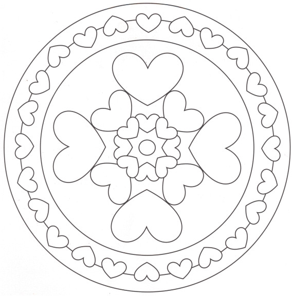Coloriage Mandala Coeur Facile Coloriage Mandala Cœur Facile à Imprimer Et Colorier