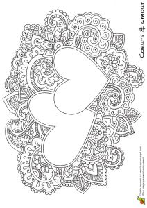 Coloriage Mandala Fleur Et Coeur Coloriage De Coeur D Amour
