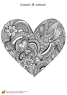 Coloriage Mandala Fleur Et Coeur Coloriages