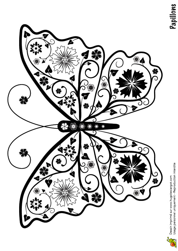Coloriage Mandala Fleur Et Papillon Coloriage Pour Adultes Dessin Représentant Un Papillon à