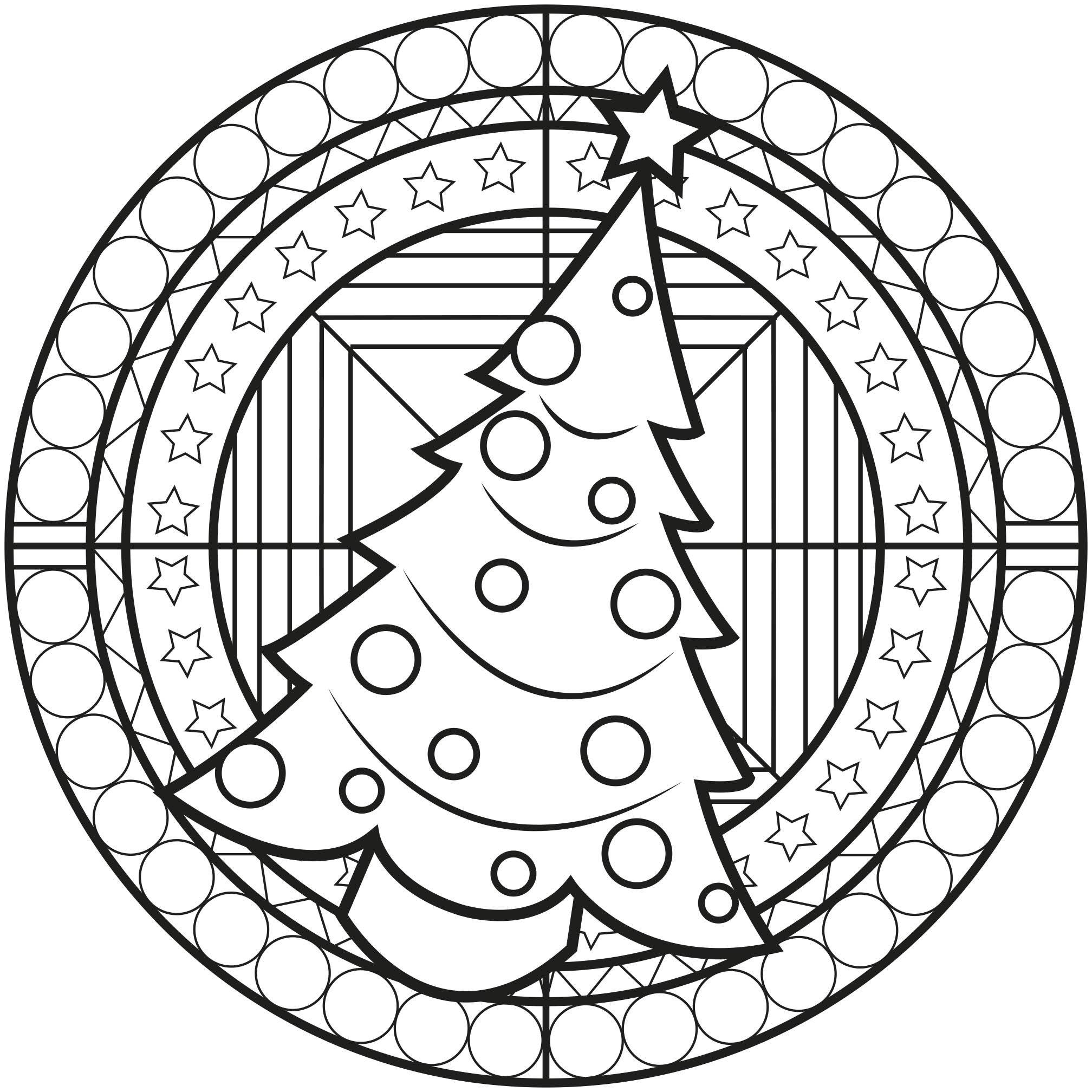 Coloriage Mandala Noel A Imprimer Gratuit Chrstmas Mandala with A Christmas Tree M&alas Adult