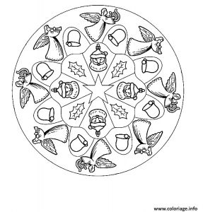 Coloriage Mandala Pere Noel Coloriage Mandala Anges Pere Noel Cloches Jecolorie