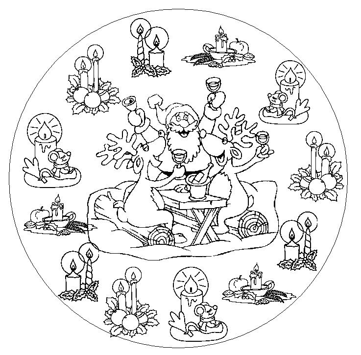 Coloriage Mandala Pere Noel Père Noël 228 Personnages – Coloriages à Imprimer