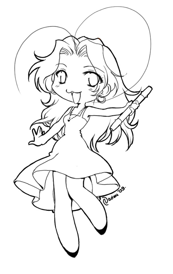 Coloriage Manga Fille Chibi Coloriage   Imprimer Manga Pour Fille