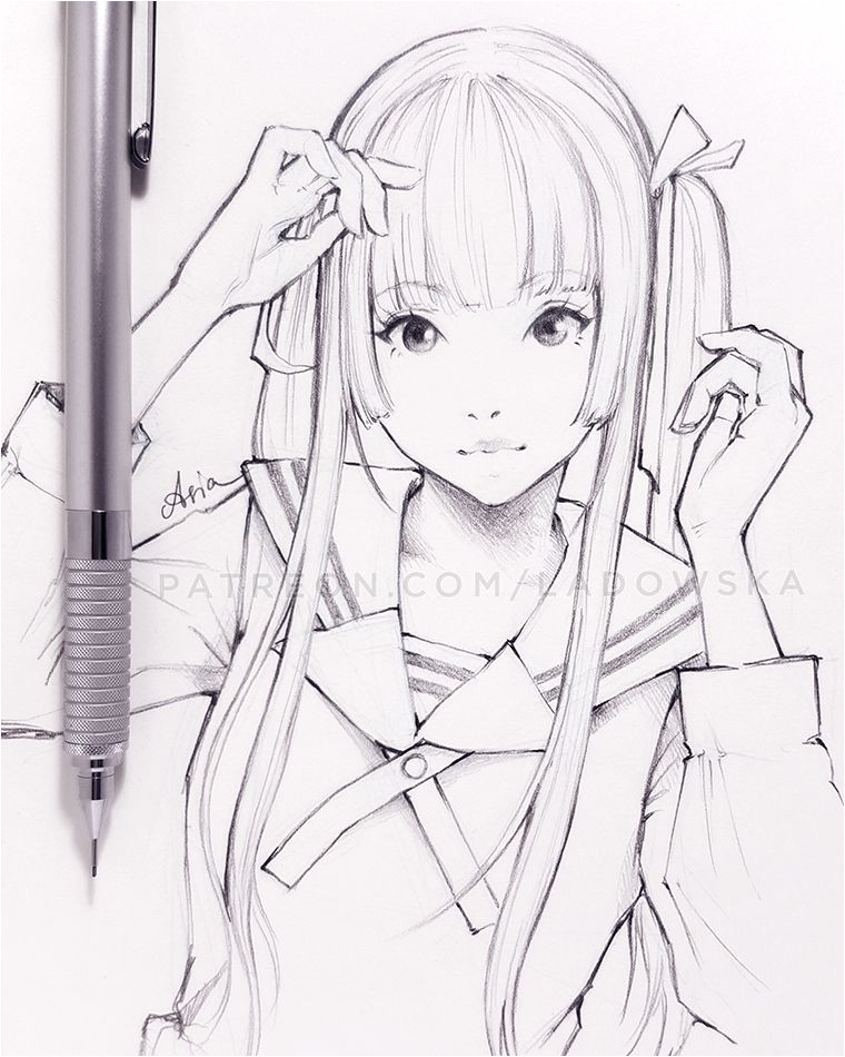 Coloriage Manga Fille Chibi Dessin Manga Fille Ecoliere Mignonne by Ladowska