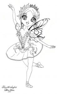 Coloriage Manga Fille Chibi Fairy Of the songbirds by Licieoicviantart On